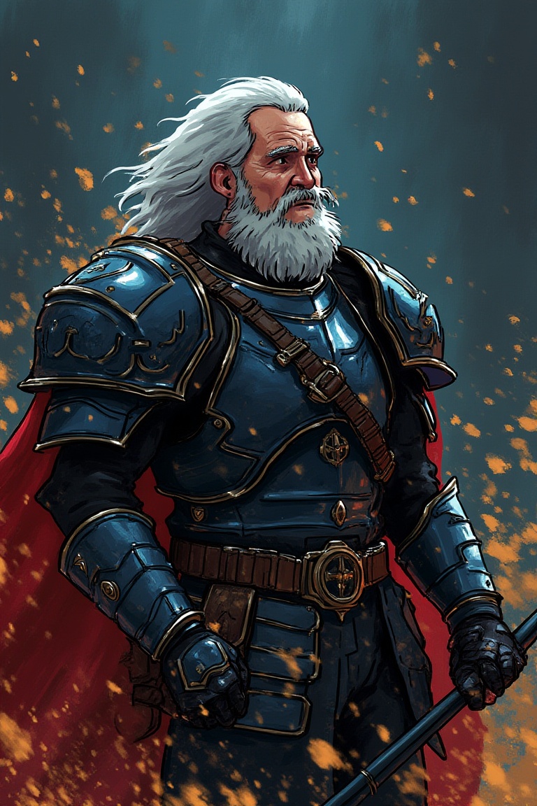 A cartoon drawing of Highly detailed and realistic fantasy character in a dramatic shot. Epic cinematic depiction of a ver...