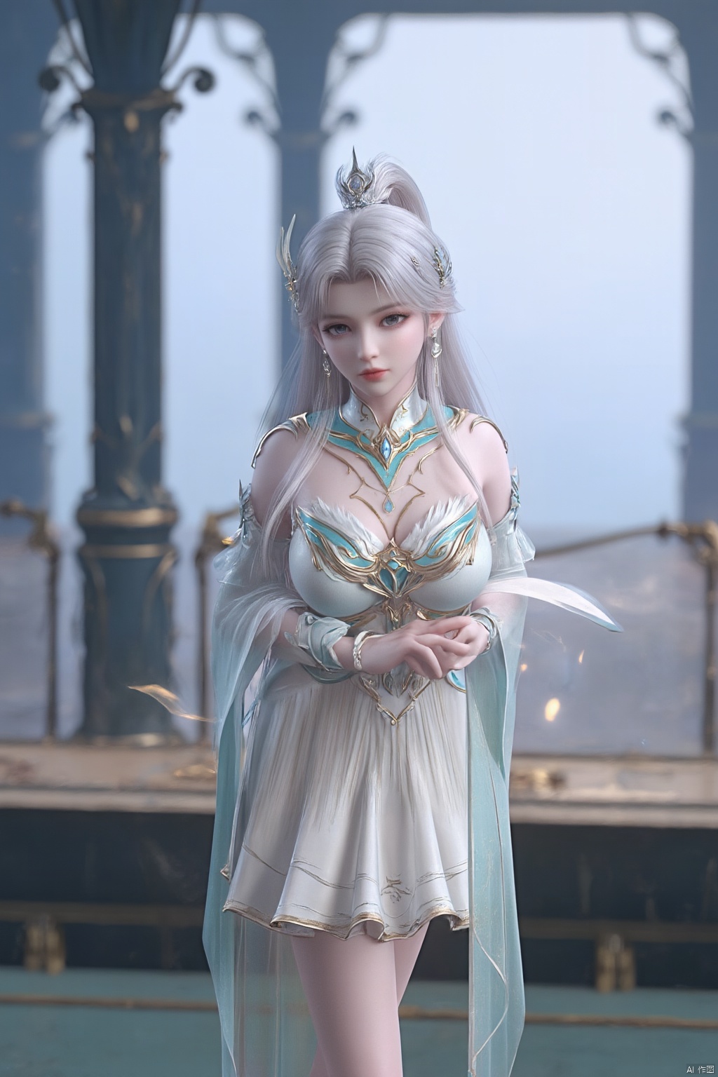 masterpiece,(best quality),official art, extremely detailed cg 8k wallpaper,((crystalstexture skin)), (extremely delicate and beautiful),(highly detailed),(1girl), (solo), (jewelry), (long_dress), (long_skirt),(sunshine, outdoor),((looking_at_viewer)),((Facing the camera)),(huge breasts:1.59),Xxuner