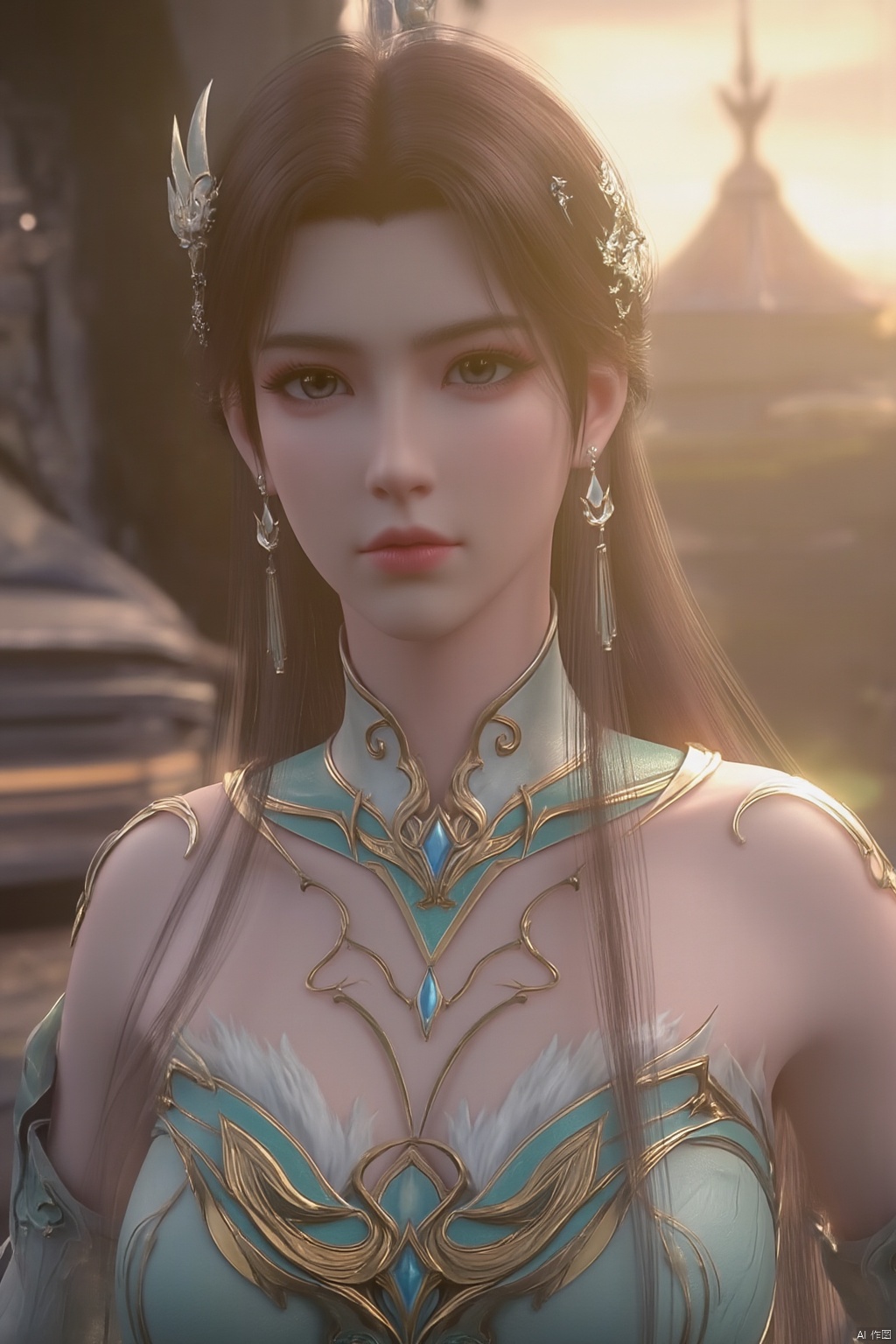 masterpiece,(best quality),official art, extremely detailed cg 8k wallpaper,((crystalstexture skin)), (extremely delicate and beautiful),(highly detailed),(1girl), (solo), (jewelry), (long_dress), (long_skirt),(sunshine, outdoor),((looking_at_viewer)),((Facing the camera)),(huge breasts:1.59),Xxuner