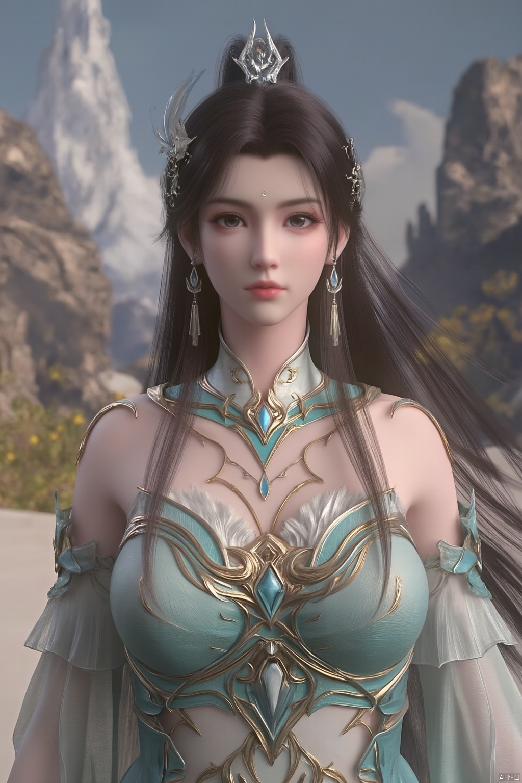 masterpiece,(best quality),official art, extremely detailed cg 8k wallpaper,((crystalstexture skin)), (extremely delicate and beautiful),(highly detailed),(1girl), (solo), (jewelry), (long_dress), (long_skirt),(sunshine, outdoor),((looking_at_viewer)),((Facing the camera)),(huge breasts:1.59),Xxuner