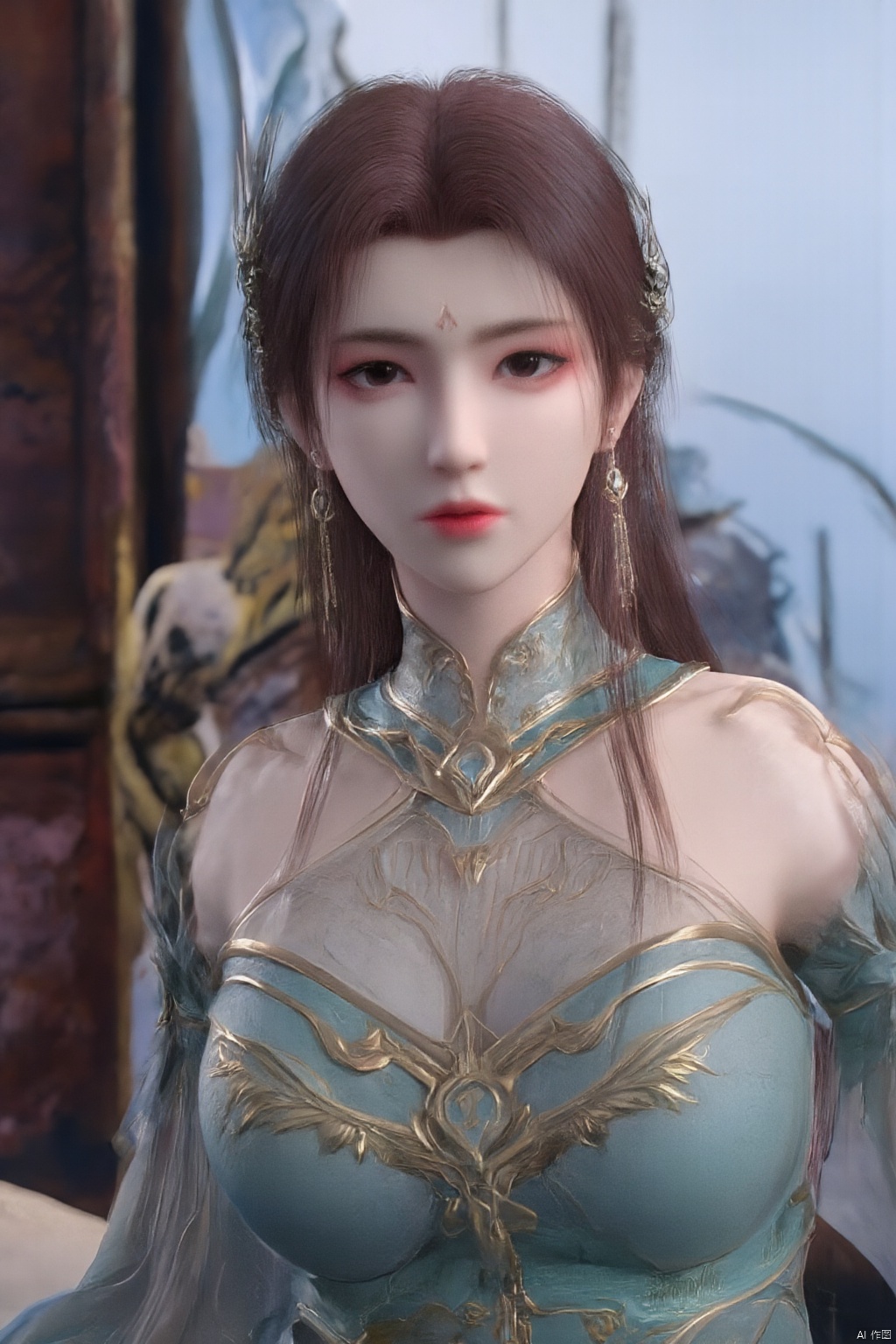 masterpiece,(best quality),official art, extremely detailed cg 8k wallpaper,((crystalstexture skin)), (extremely delicate and beautiful),(highly detailed),(1girl), (solo), (jewelry), (long_dress), (long_skirt),(sunshine, outdoor,sofa),((looking_at_viewer)),((Facing the camera)),(huge breasts:1.59),Xxuner