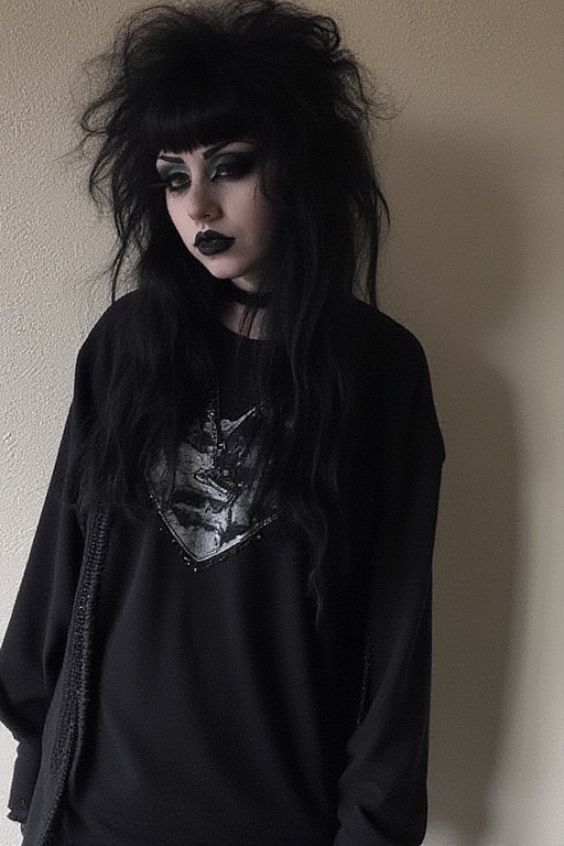 1girl,  TradGoth,  goth makeup on Tensor.Art