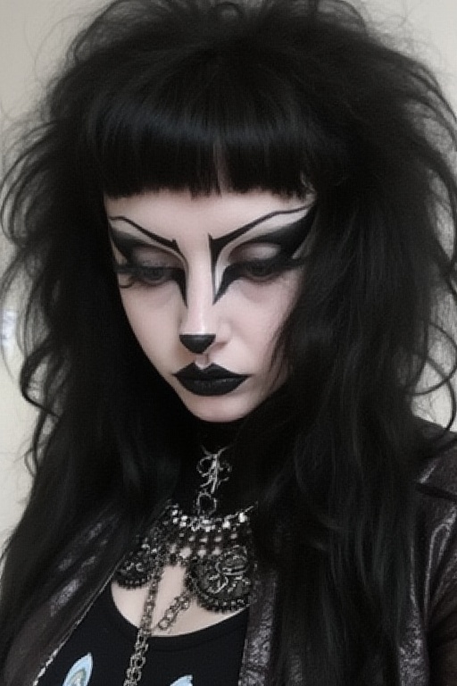 1girl,  TradGoth,  goth makeup on Tensor.Art