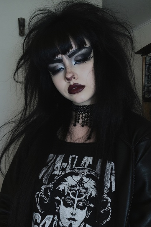 1girl,  TradGoth,  goth makeup on Tensor.Art
