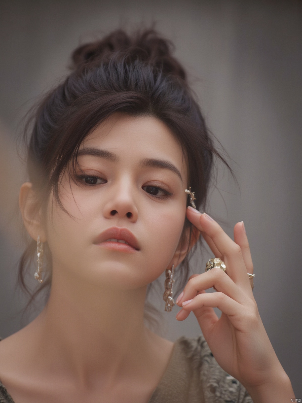 "Photos, professional photography, Tyndall Effect, HD, 8k, best quality",A beautiful woman with an extraordinary temperament facial portrait