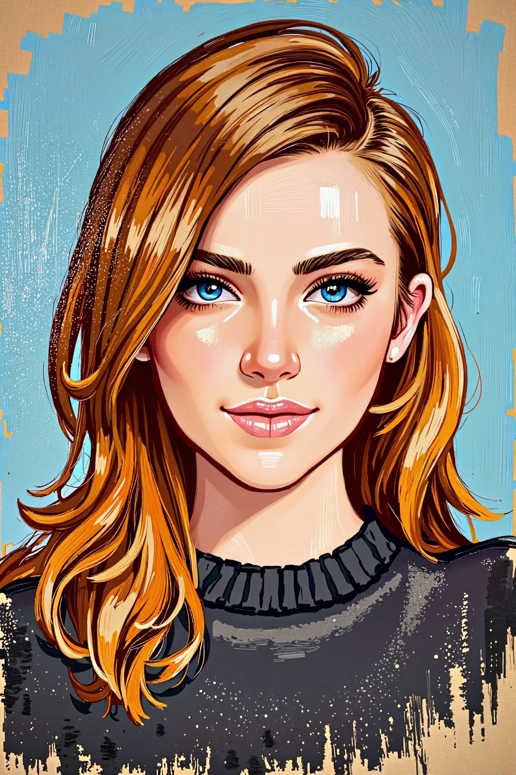 ((Speed Paint) +++ Female portrait,  palette knife painting,  impressionist style on Tensor.Art