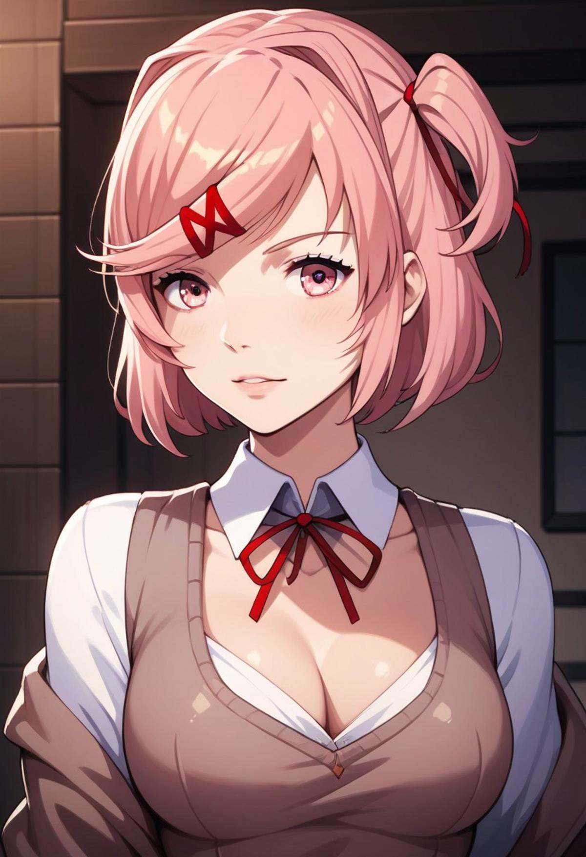score_9, score_8_up, score_7_up, realistic, female, NATSUKI (DOKI DOKI LITERATURE CLUB)