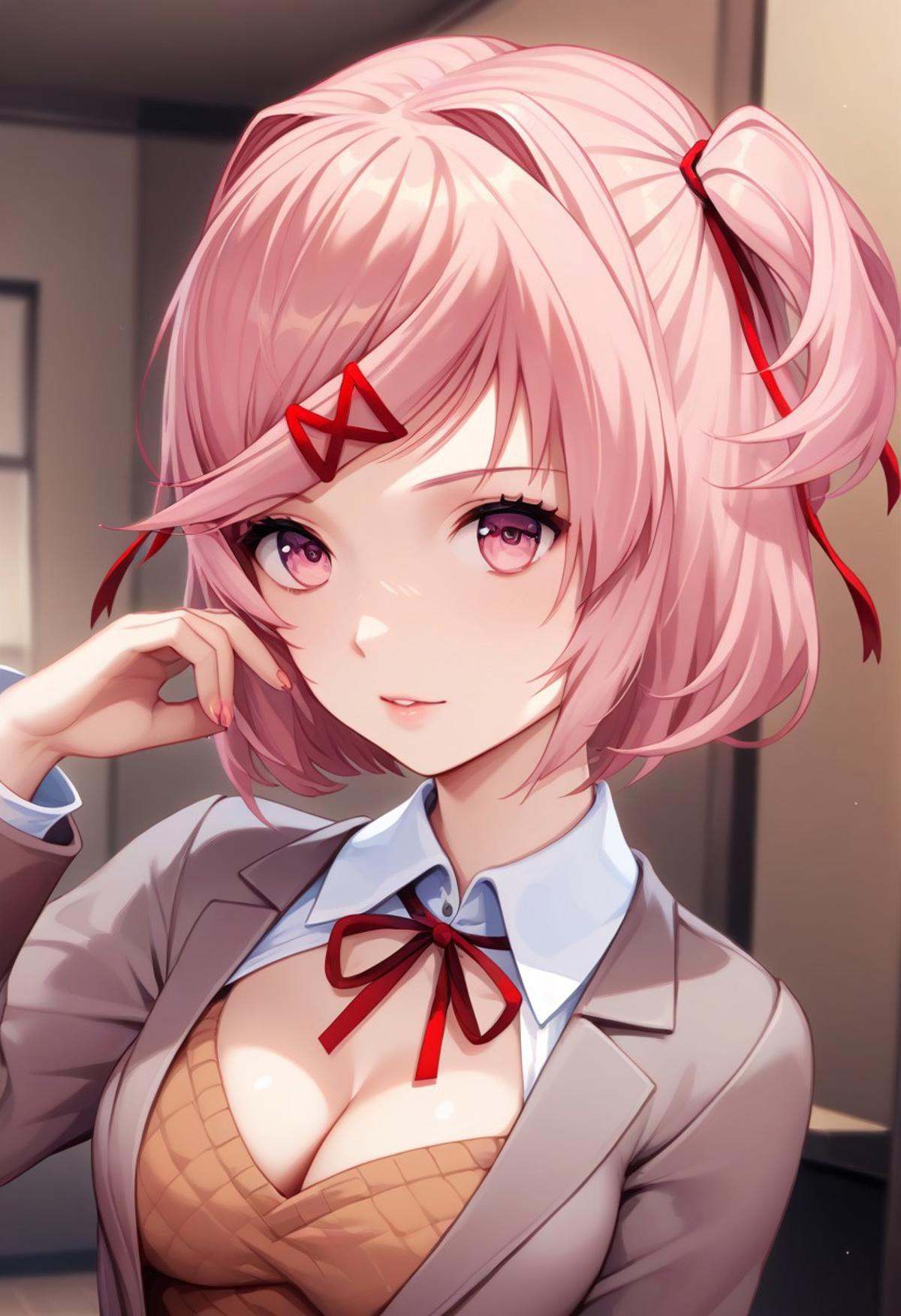 score_9, score_8_up, score_7_up, realistic, female, NATSUKI (DOKI DOKI LITERATURE CLUB)