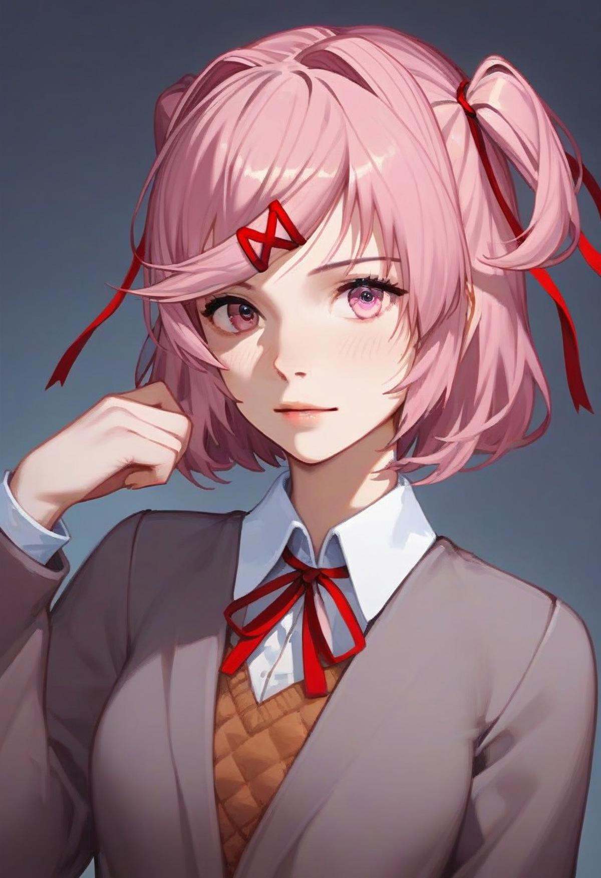 score_9, score_8_up, score_7_up, realistic, female, NATSUKI (DOKI DOKI LITERATURE CLUB)