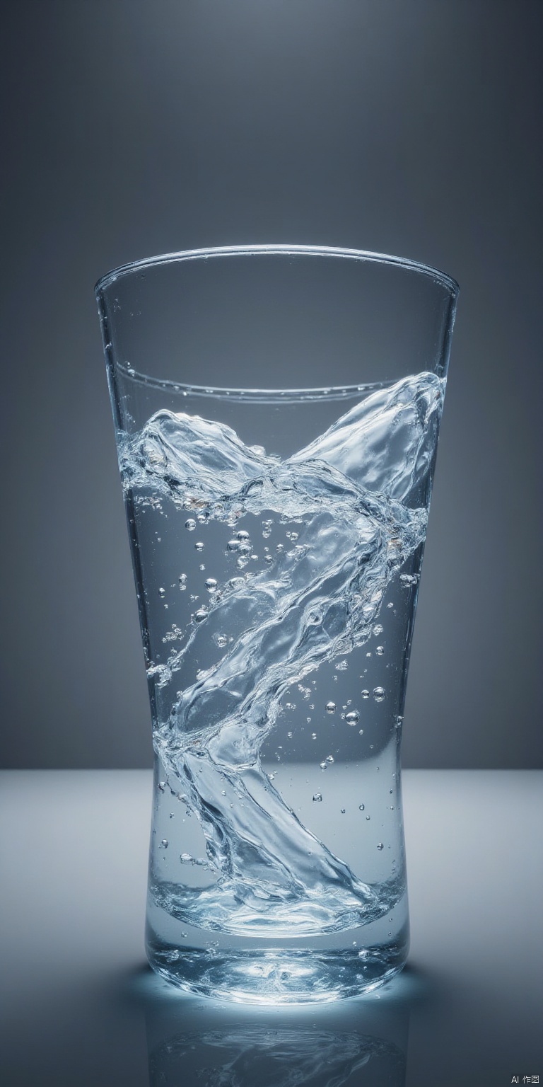 A mark cup made from water. TRANSPARENT  MADE OUT OF CK-WTR 