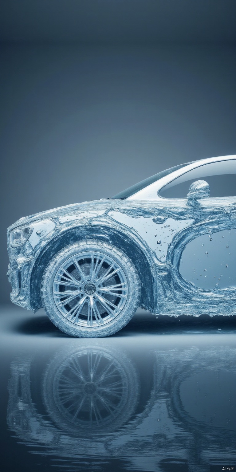 A car made from water. TRANSPARENT  MADE OUT OF CK-WTR 