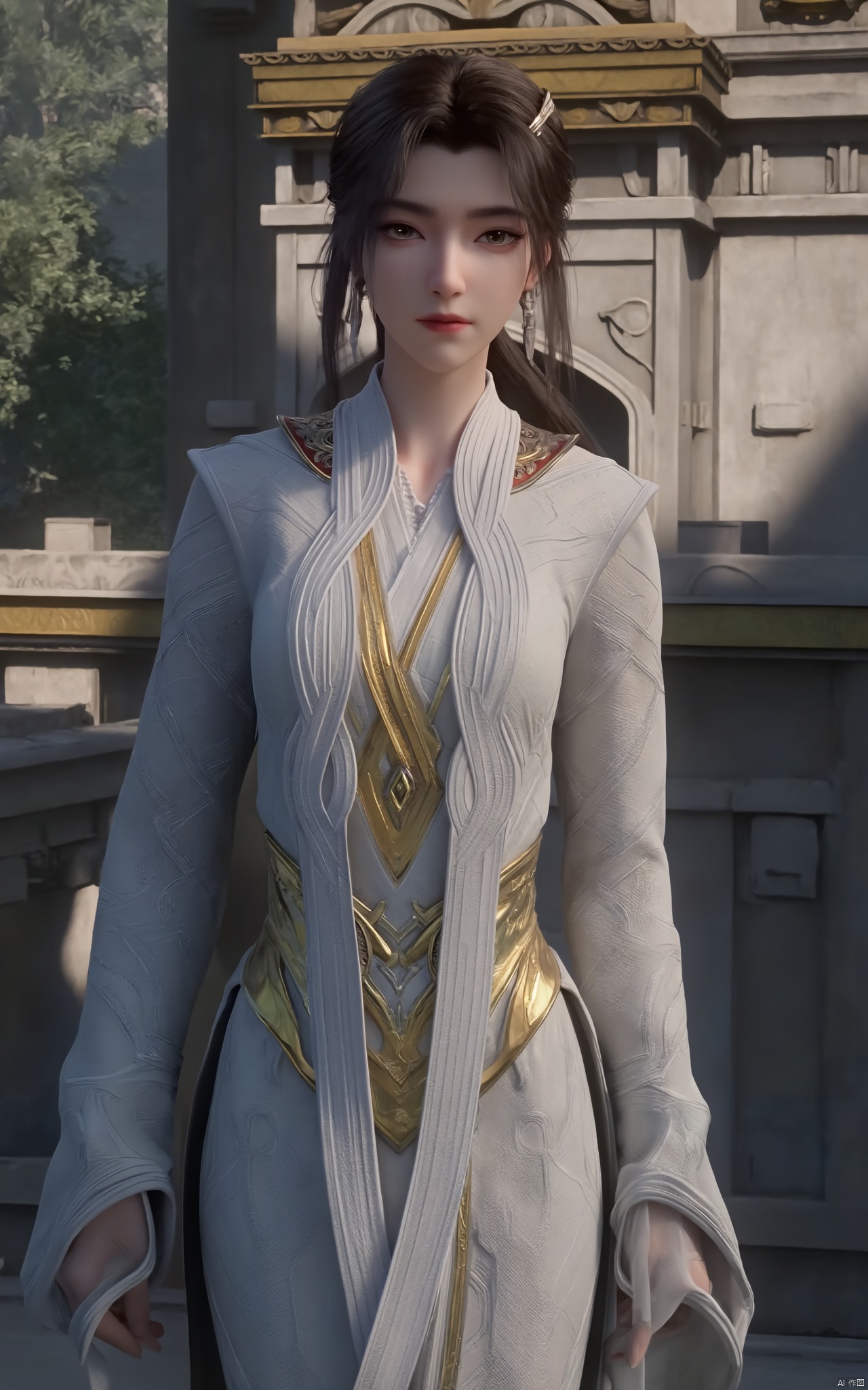 masterpiece,(best quality),official art, extremely detailed cg 8k wallpaper,((crystalstexture skin)), (extremely delicate and beautiful),(highly detailed),(1girl), (solo), (jewelry), (long_dress), (long_skirt),(sunshine, outdoor),((looking_at_viewer)),((Facing the camera)),(huge breasts:1.59),Xxuner,Xlingyuling