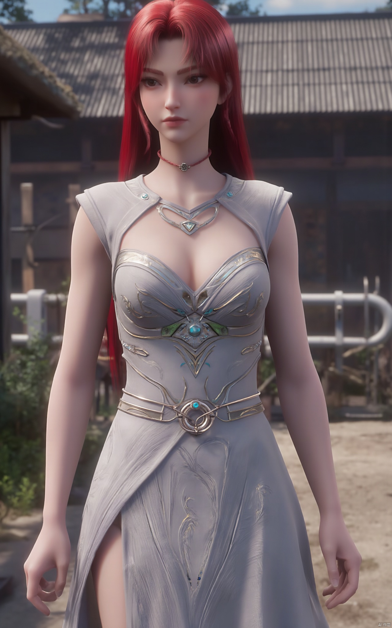 masterpiece,(best quality),official art, extremely detailed cg 8k wallpaper,((crystalstexture skin)), (extremely delicate and beautiful),(highly detailed),(1girl), (solo), (jewelry), (long_dress), (long_skirt),(sunshine, outdoor),((looking_at_viewer)),((Facing the camera)),(huge breasts:1.59),Xxuner,Xlingyuling,Xmoli