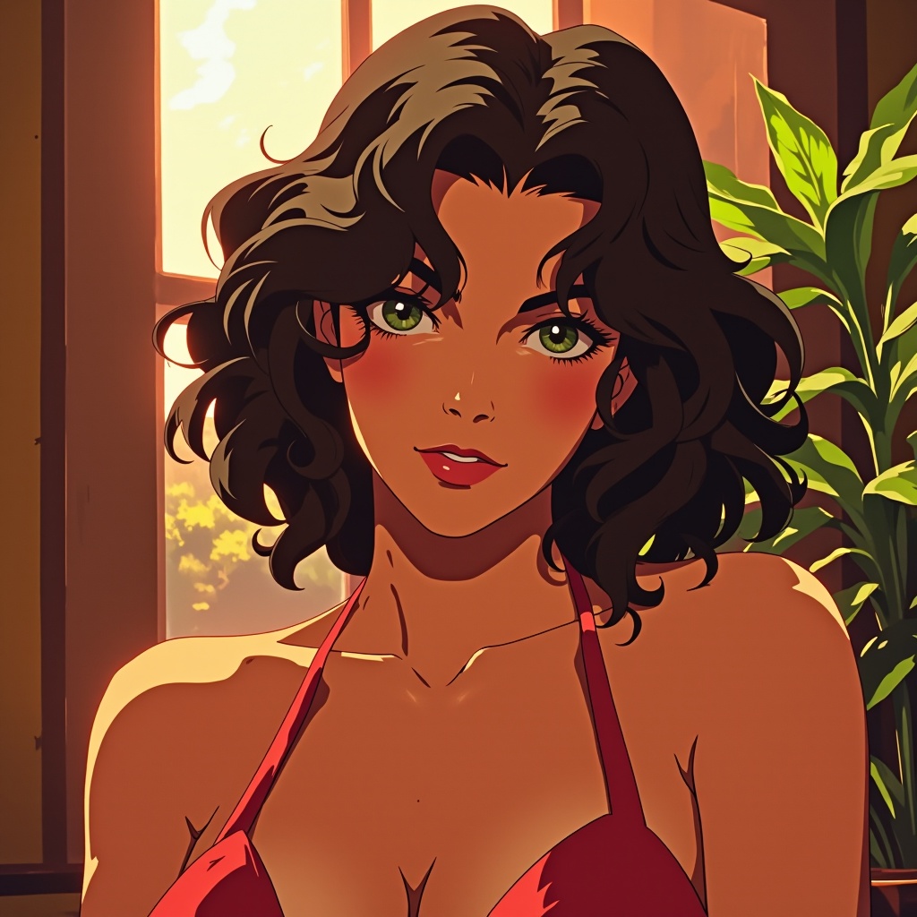 woman in a red dress on Tensor.Art