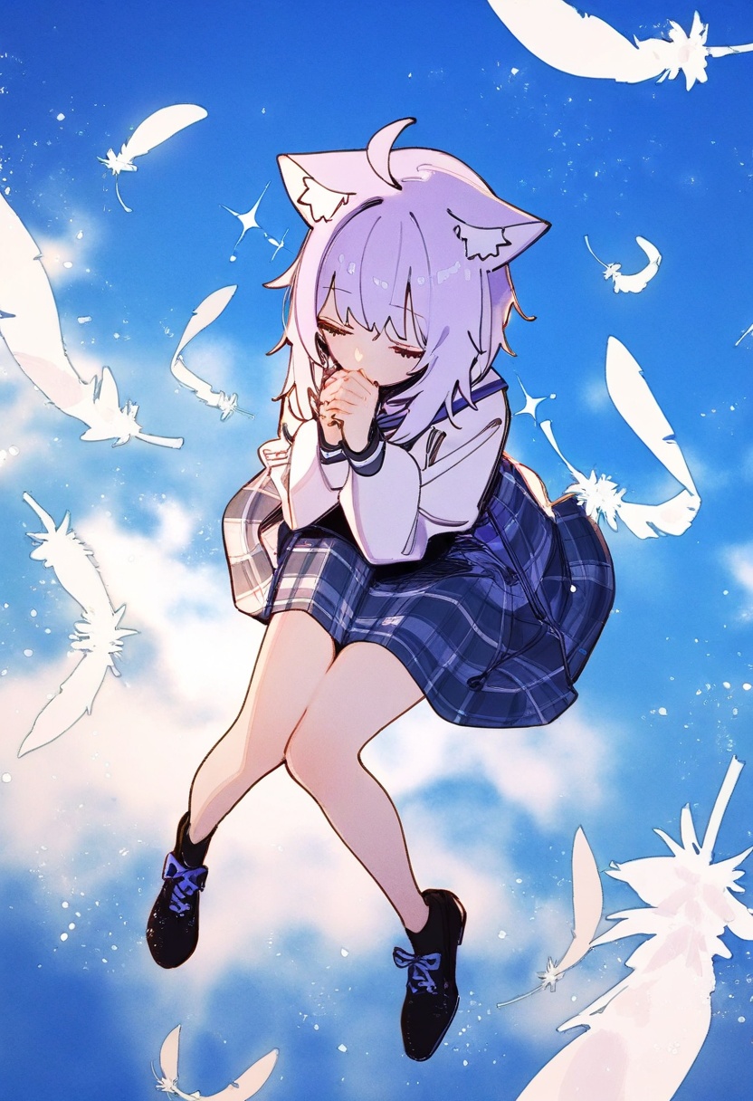 1girl,  nekomata okayu,  backlighting on Tensor.Art