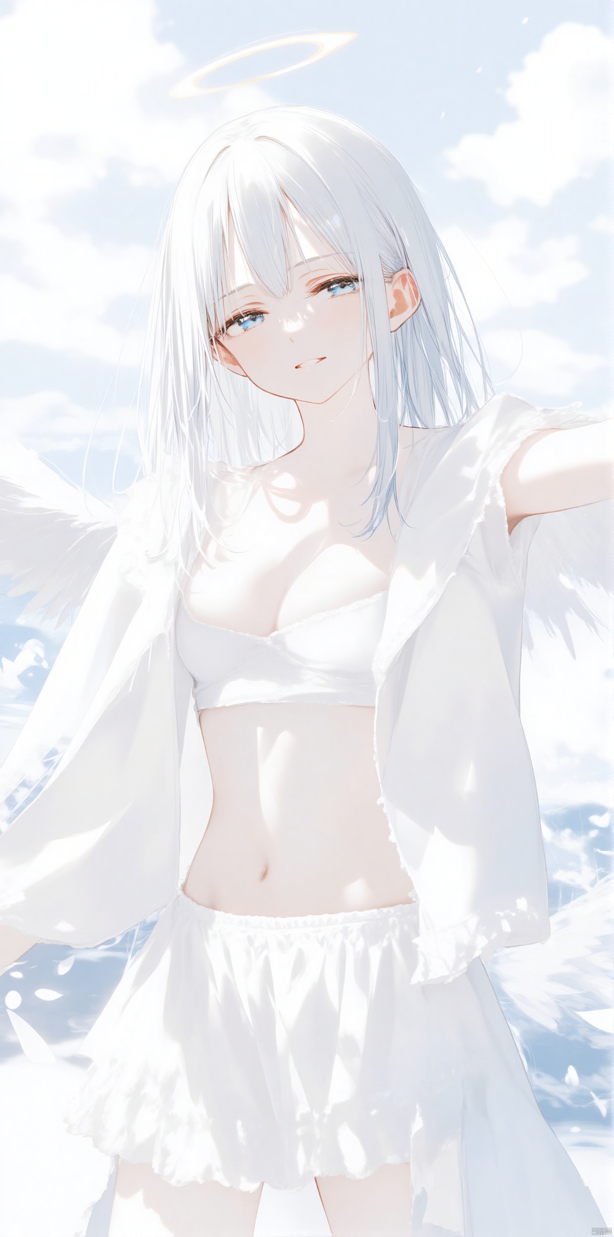 white theme,  wings,  casual clothes on Tensor.Art