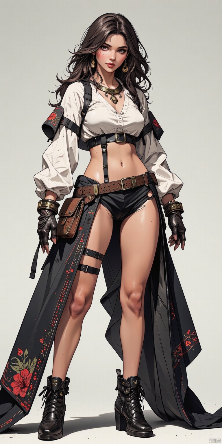 High Fashion, concept art half l Body of a gypsy spanish woman in flamenco clothes, Blender stylized charismatic aesthetic random composition deep breathing locations and details professional style digital, meticulous craftsmanship artistic style, superb vision nocturnal influence visually dark high end artistic technologies style splash finely artistic works. Digital artwork, illustrative, painterly, matte painting, highly detailed, dynamic, dramatic, haute couture, elegant, ornate clothing, High Fashion. Anime art.,Anime Niji Cyberpunk illustration.