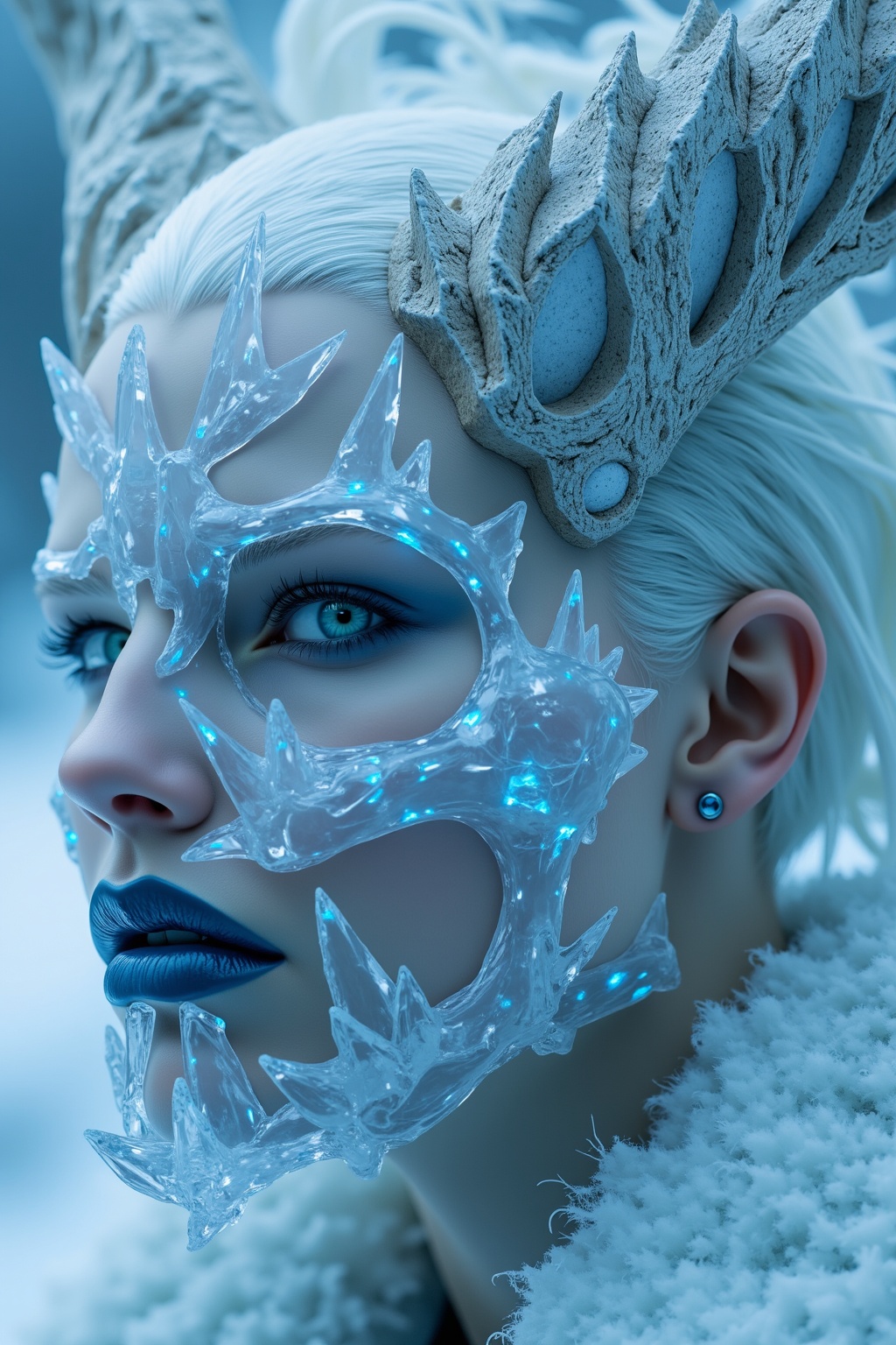 A hyper-realistic portrait,  photorealistic photo close-up image of A close-up portrait of a female,  with short on Tensor...