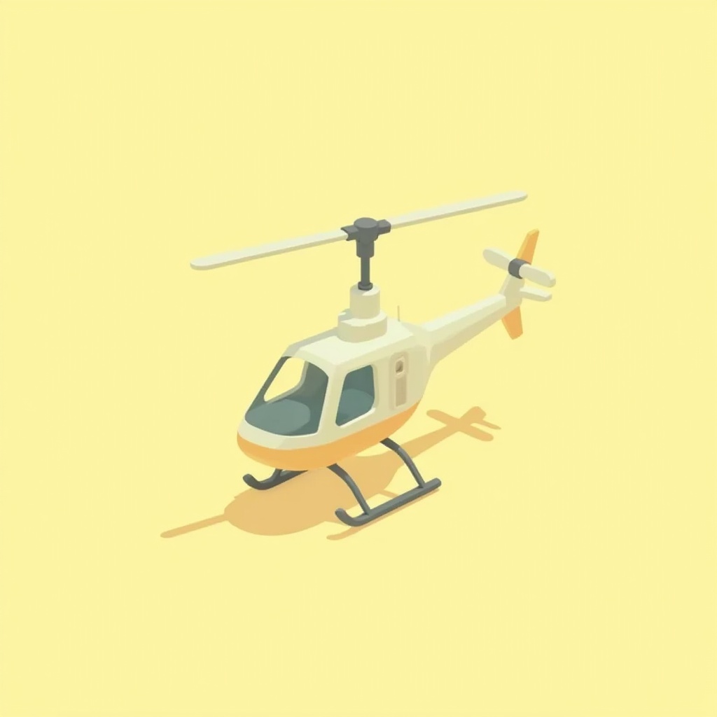 Soft Isometric Vectors of helicopter. the background is light yellow. in the style of t0k