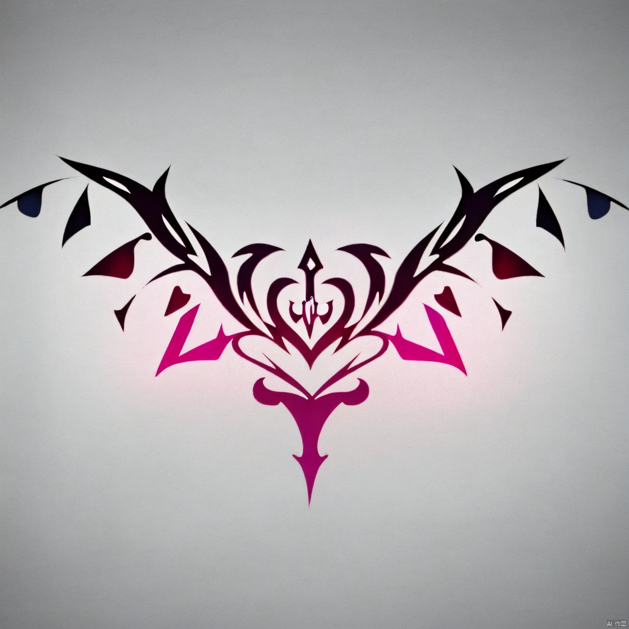 solo, simple background, white background, monochrome, wings, no humans, flandre scarlet,qfl,Emblem pattern