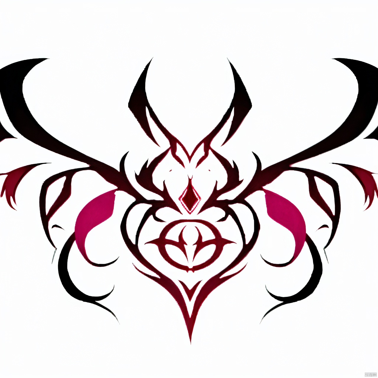 solo, simple background, white background, monochrome, wings, no humans, flandre scarlet,qfl,Emblem pattern