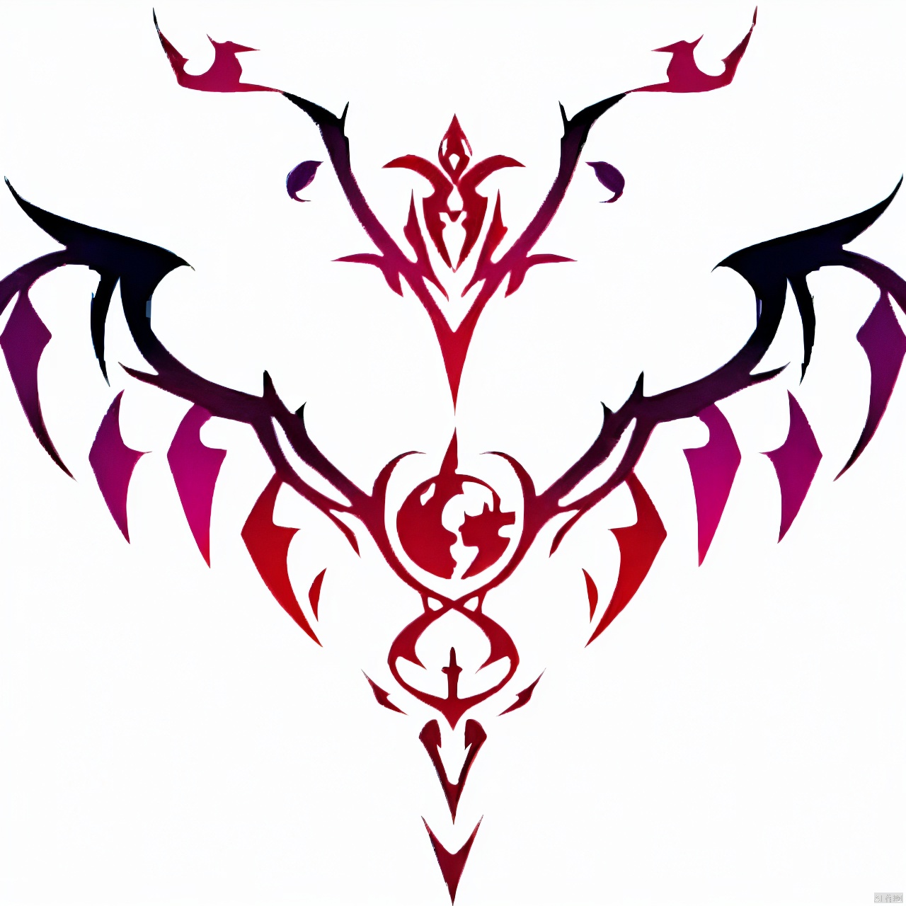 solo, simple background, white background, monochrome, wings, no humans, flandre scarlet,qfl,Emblem pattern