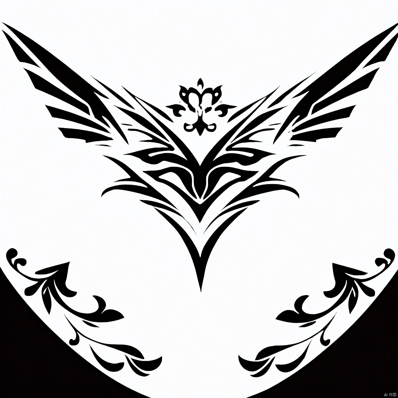 solo, simple background, white background, monochrome, no humans, abstract,qfl,Emblem pattern