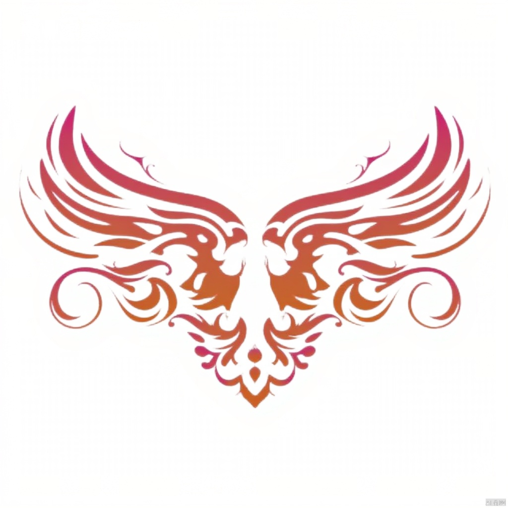 masterpiece,best quality, solo, simple background, white background, wings, no humans, abstract
