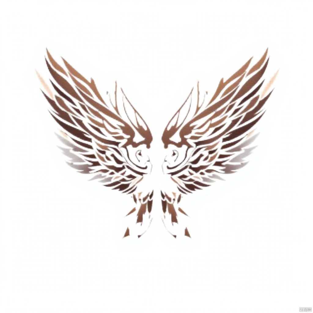 masterpiece,best quality, solo, simple background, white background, wings, no humans, abstract