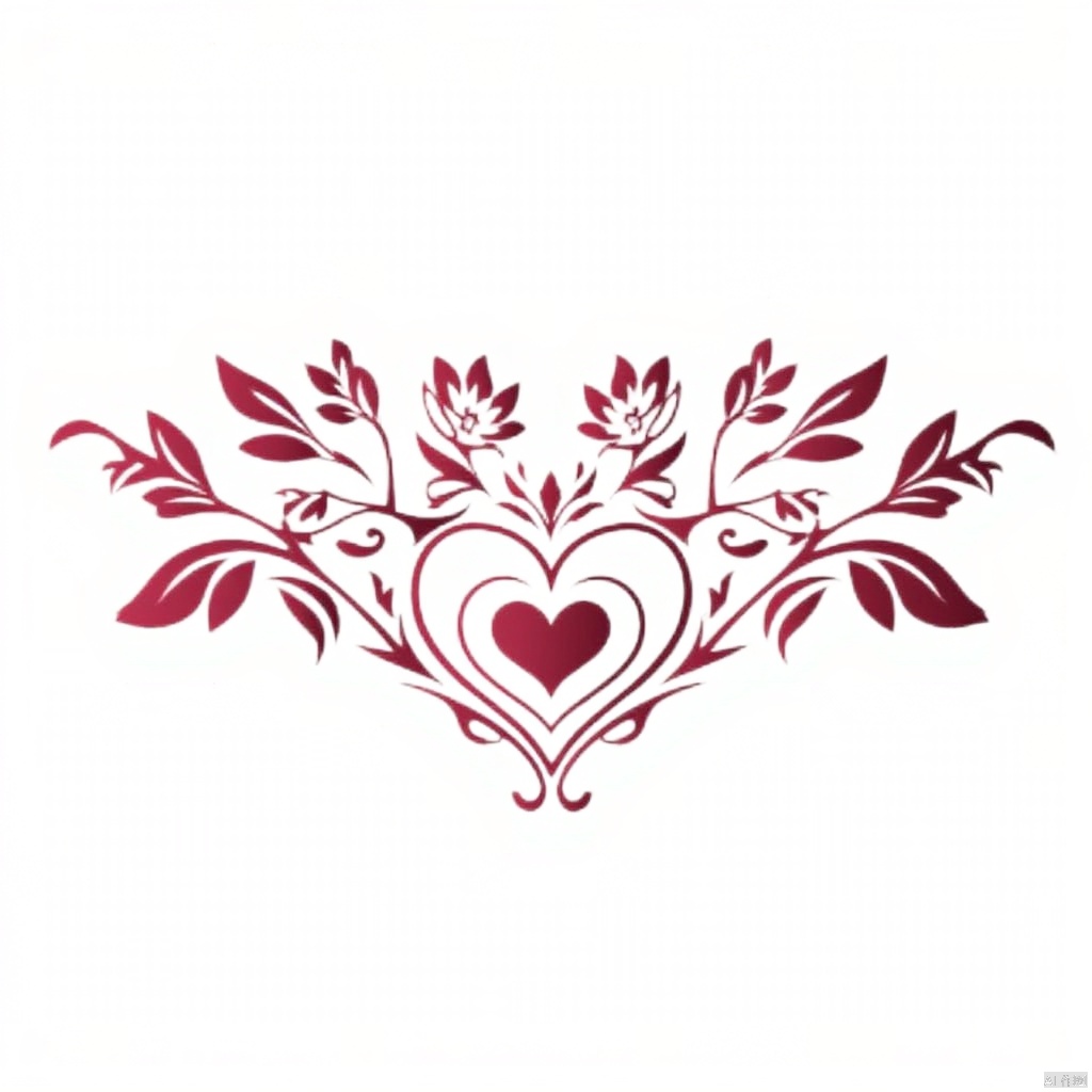 simple background, white background, flower, heart, wings, no humans, leaf, plant, vines