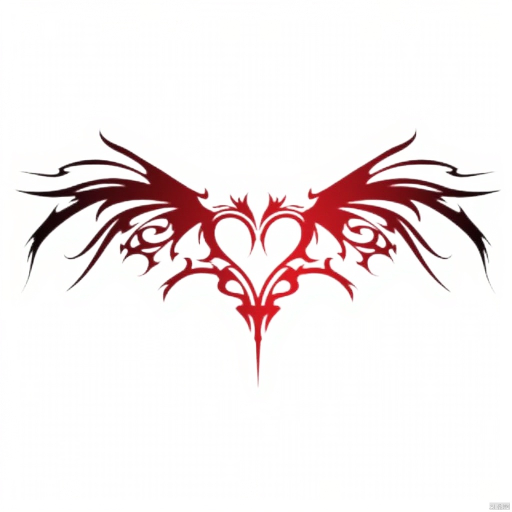 masterpiece,best quality, solo, simple background, white background, monochrome, wings, no humans, flandre scarlet,qfl,Emblem pattern