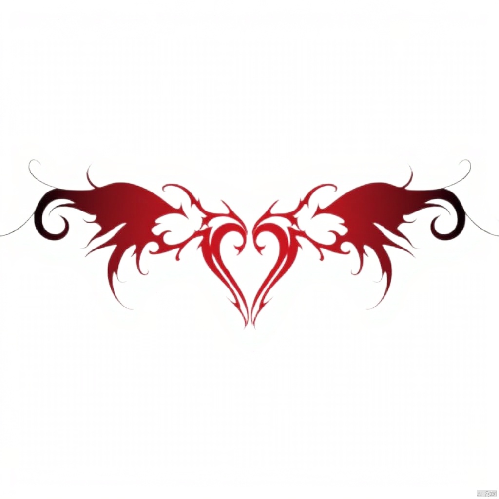 masterpiece,best quality, solo, simple background, white background, monochrome, wings, no humans, flandre scarlet,qfl,Emblem pattern