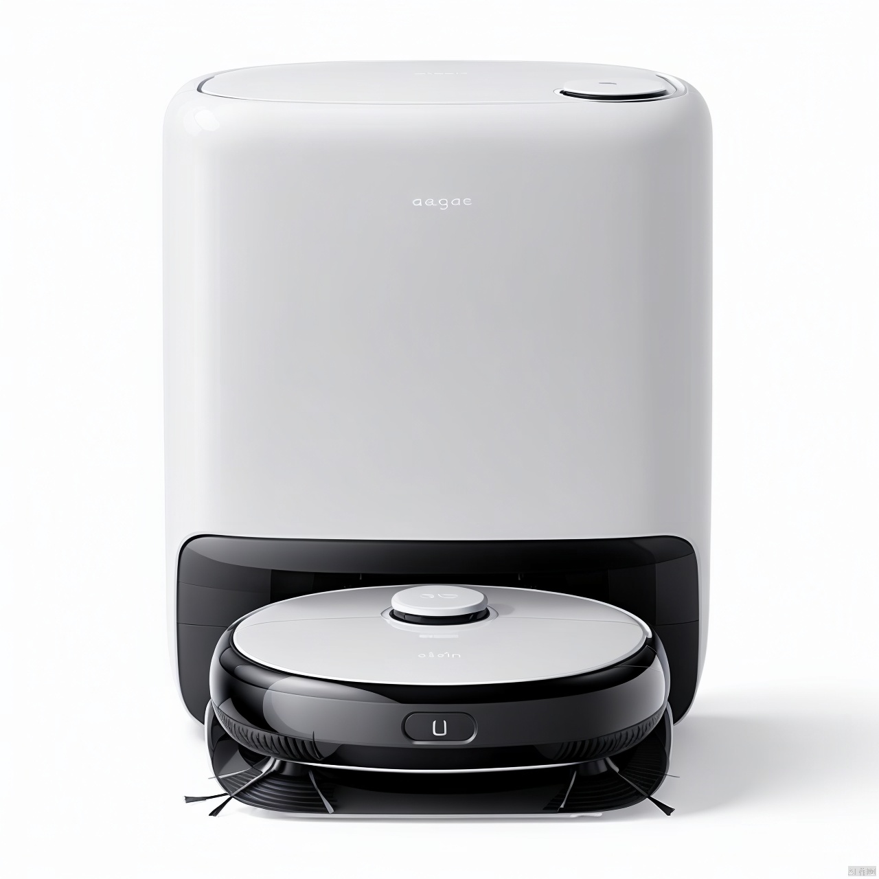 A sweeper product design with a sweeper and a base station on a white background, product design,product render, 