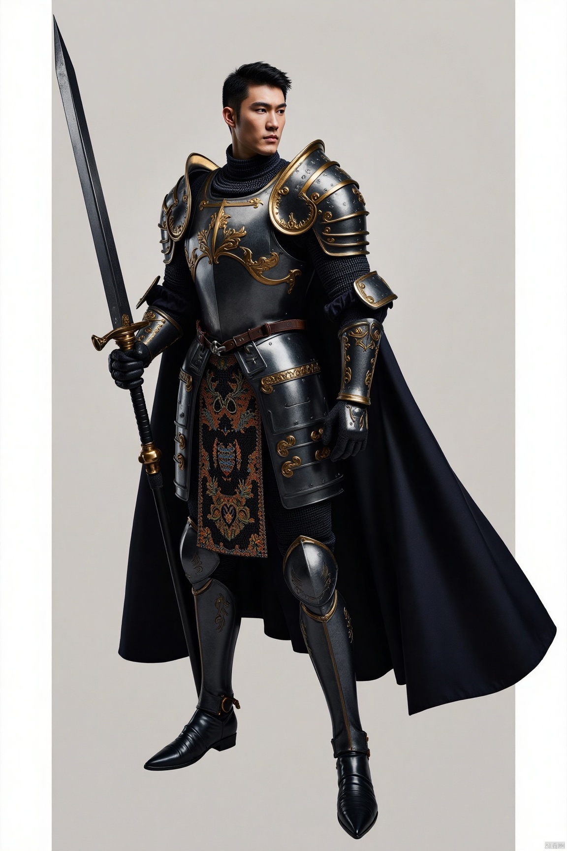 jzns,1man, solo, asian,aesthetic, armour,holding weapon,handsome,charming,perfect background, magnificent,RAW photo,HD, 8K,masterpiece, realistic, best quality, highly detailed,profession, award winning artwork,jzns