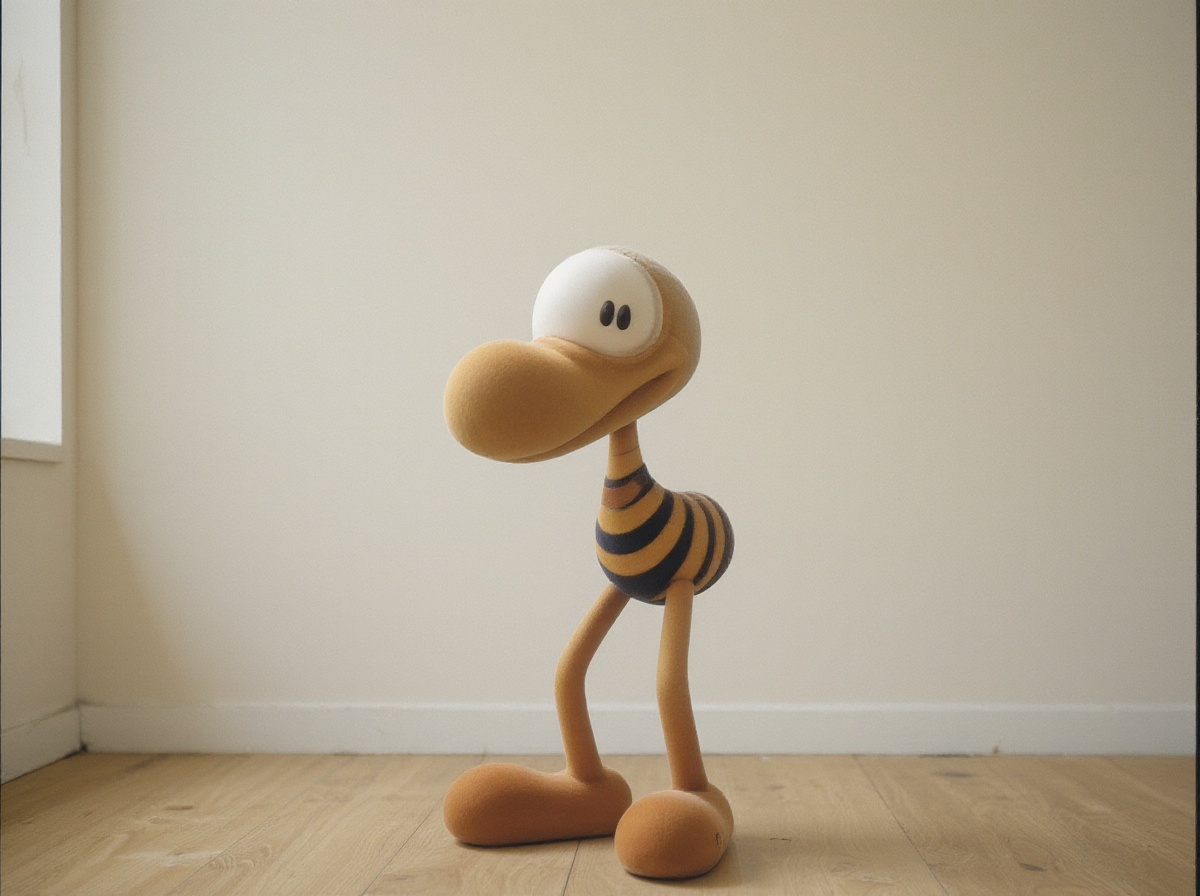 Analog photo. Simple Clmnt velvet character. on a minimalist room. Bald head on Tensor.Art