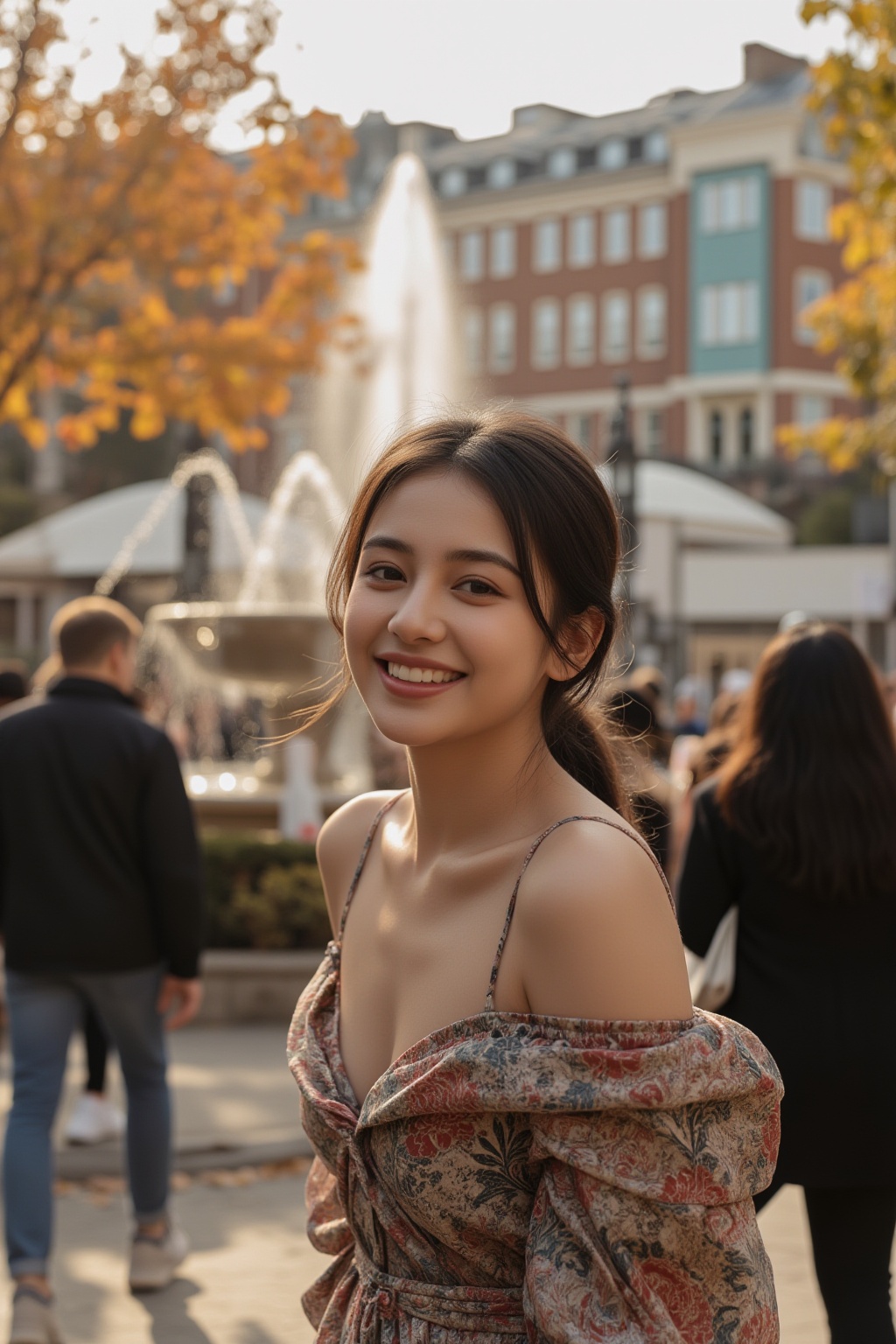 close-up shot,  photorealism,  photography of a beautiful sensual girl is smiling warmly on Tensor.Art