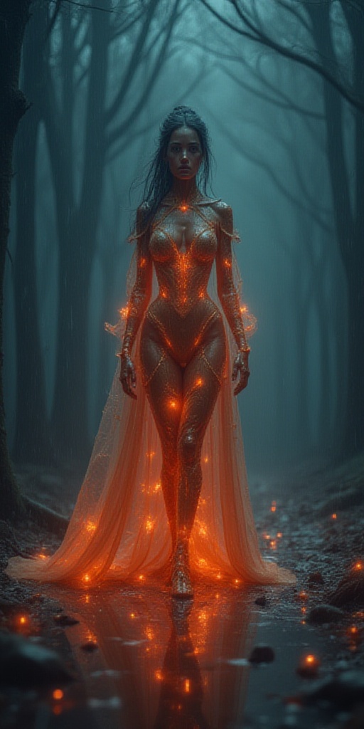 a portrait of female classical ballet prima ballerina dancing in the rain,  a full body picture ((anatomically correct: 1....
