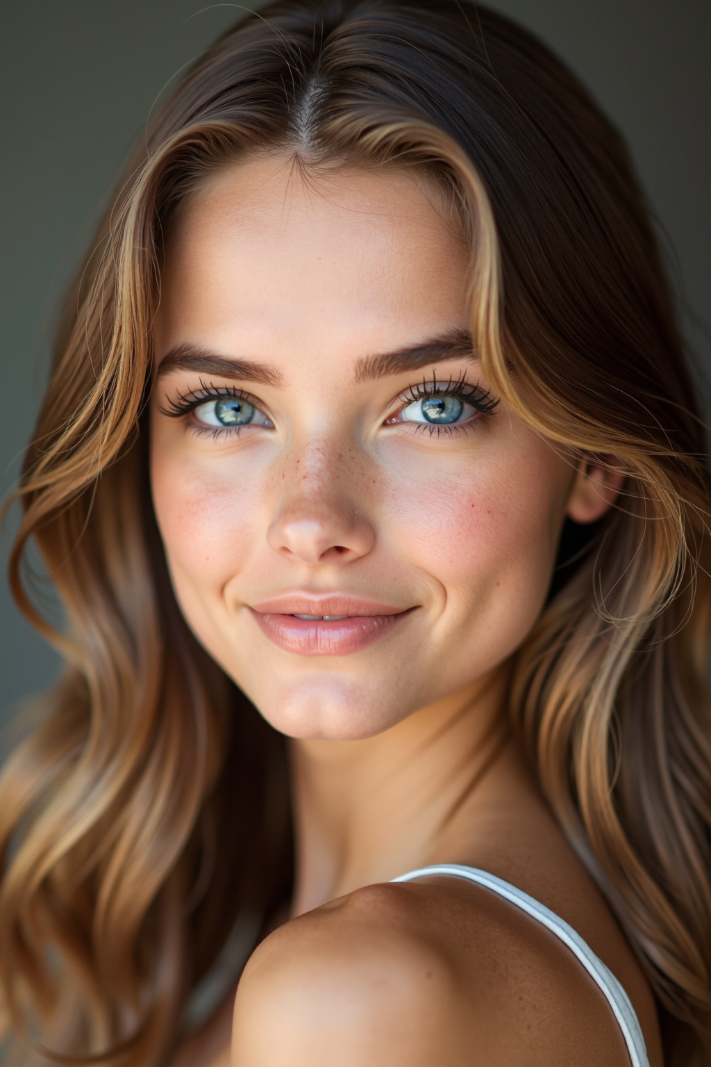 Photograph,  face,  Close-up portrait of a beautiful model girl with flawless skin on Tensor.Art