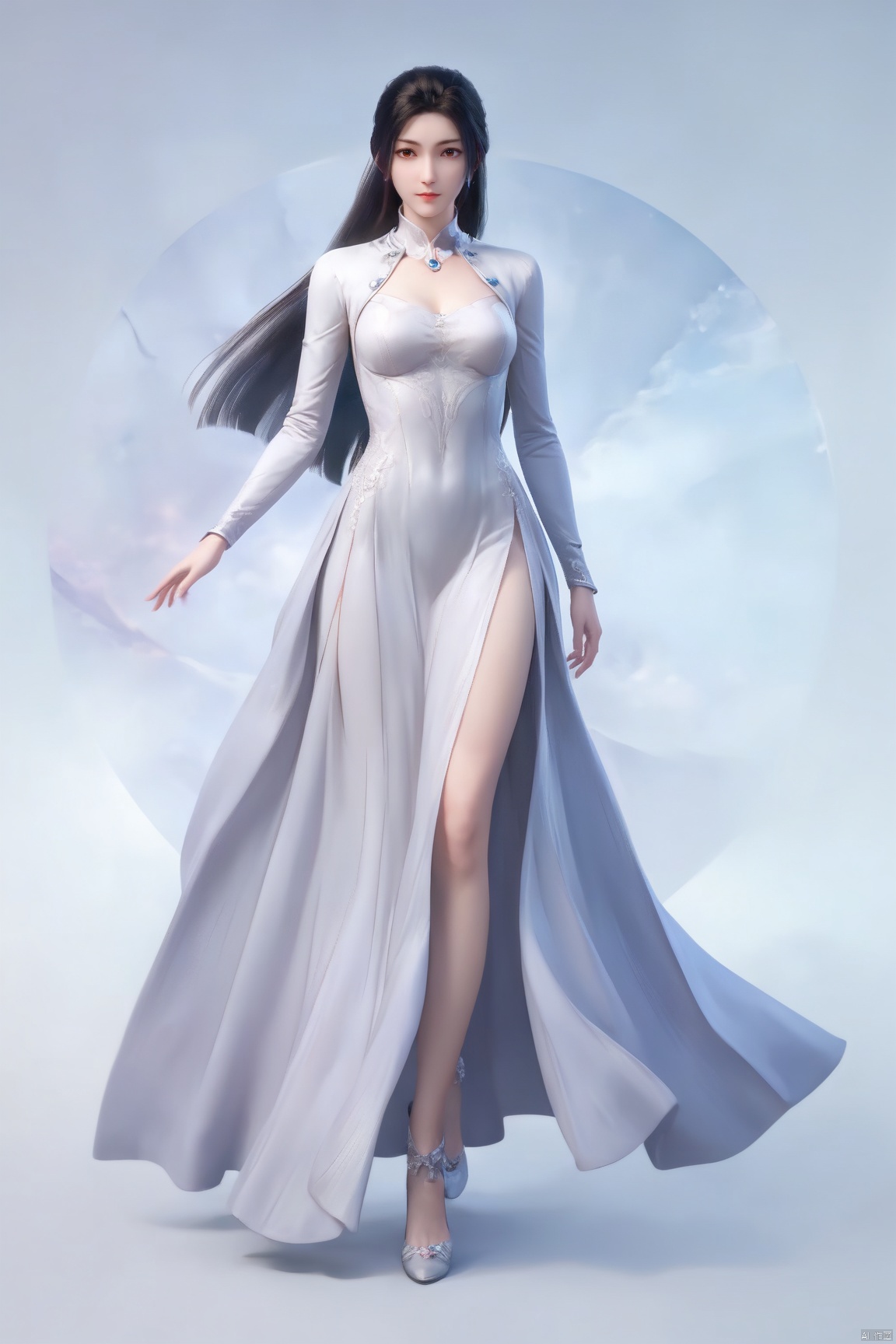 score_9, score_8_up, score_7_up,highly detailed digital, 
1girl, solo, long hair, breasts, looking at viewer, black hair, dress,brown eyes, medium breasts, full body, 
ultra detailed background,ultra detailed background,ultra realistic 8k cg, ,masterpiece,lihanyi