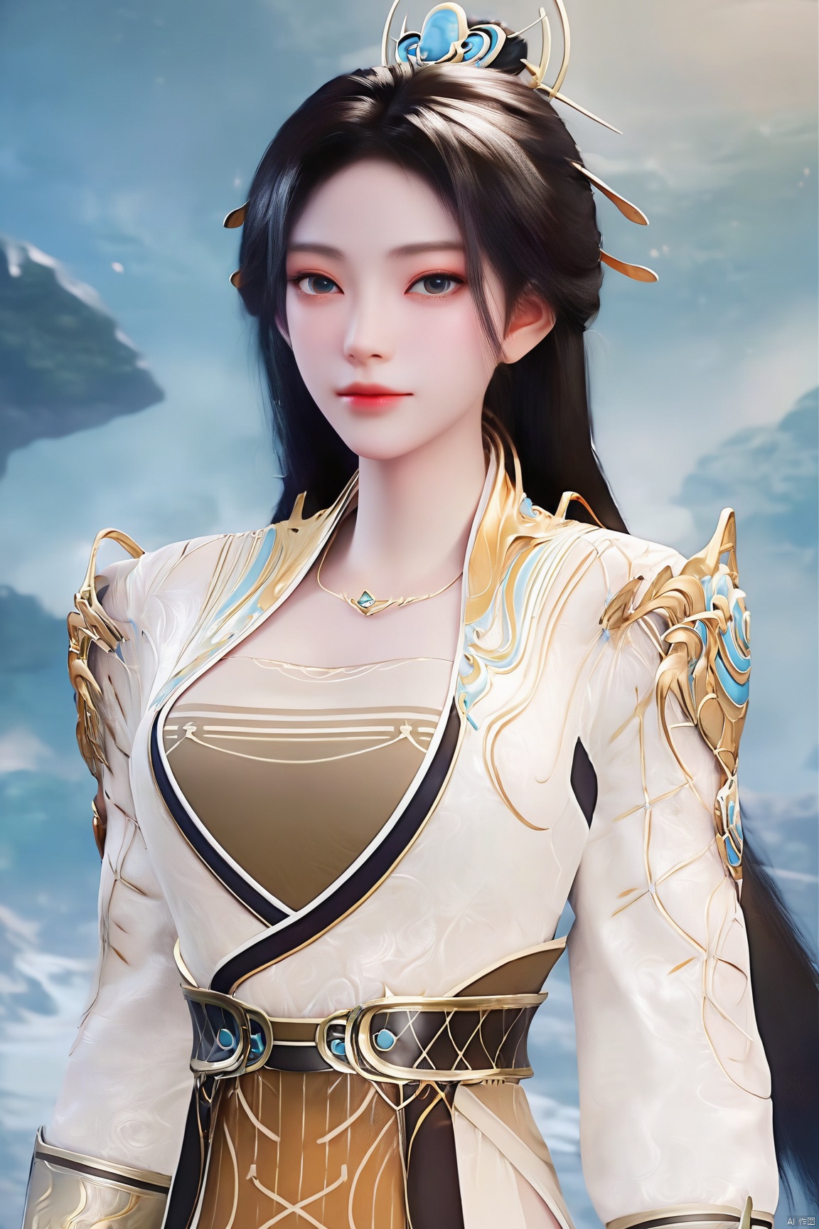 score_9, score_8_up, score_7_up,highly detailed digital, 
1girl, solo, long hair, black hair, hair ornament, long sleeves, dress, jewelry, upper body, necklace, white dress, looking at viewer, chinese clothes, 
ultra detailed background,ultra detailed background,ultra realistic 8k cg, ,masterpiece,
