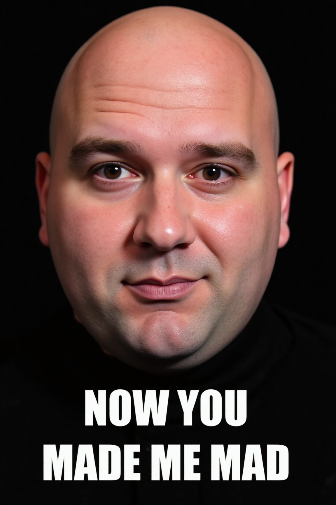 The image is a high-resolution photograph of Rob Cross,  a bald man with a large,  bulbous nose and a puffed-out on Tensor...
