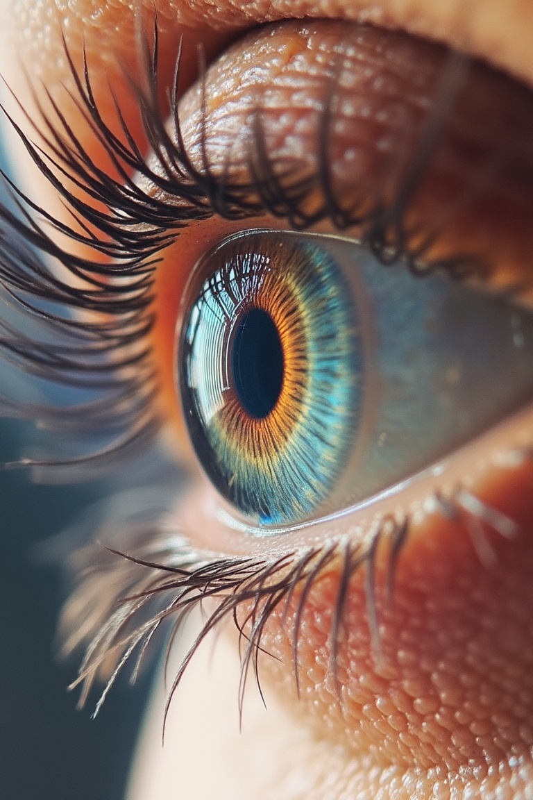 Macro photography style,  shallow depth of field,  close-up shot of human eyes on Tensor.Art