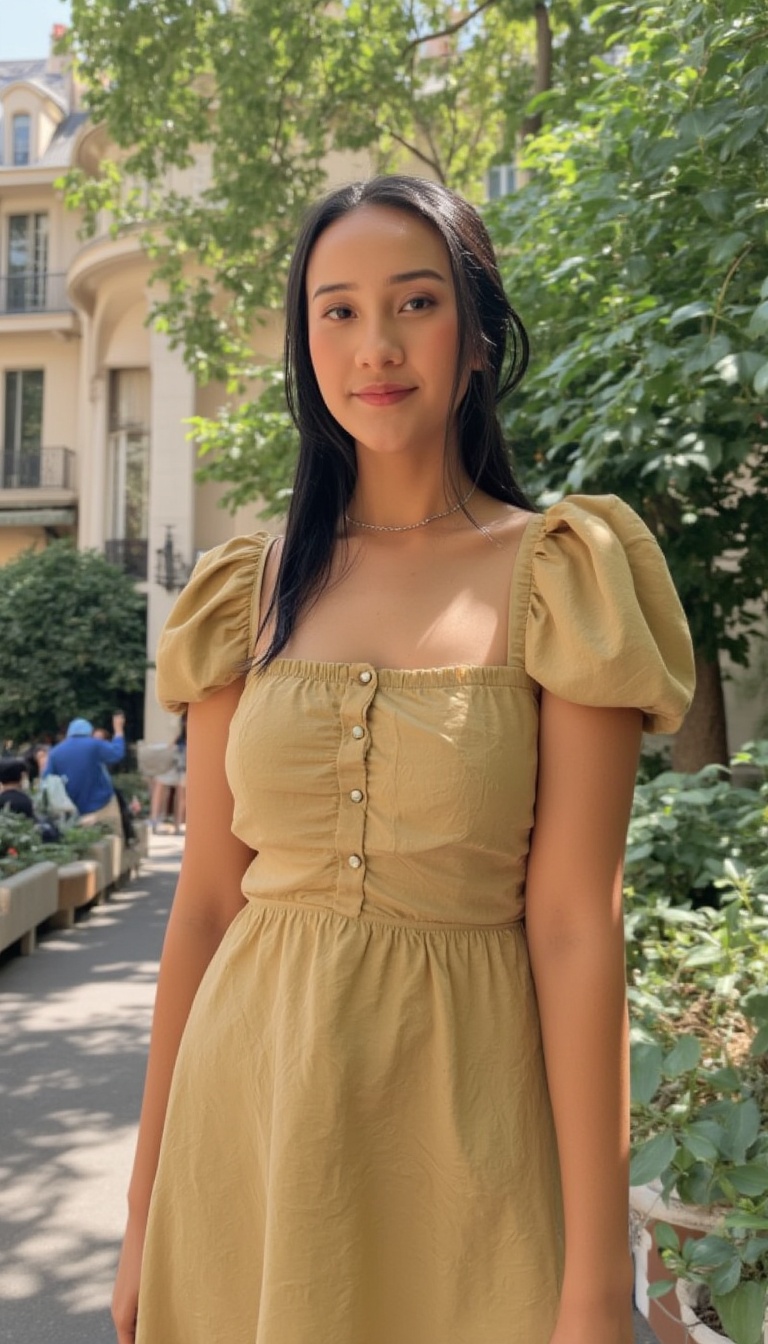 a young woman wearing sundress on afternoon,  paris on Tensor.Art