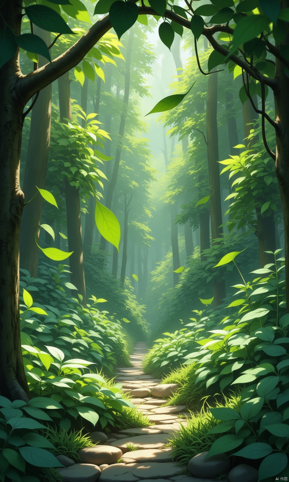 A set of ele-gant, lightleaves dance inthe air, and thewhole picture isfull of poetryand flow.The leavesseem to bendand crossunder the guid-ance of thewind.The whole visualeffect gives peoplea fresh, beautifuland quiet feeling,as if entering adreamlike naturalworld.