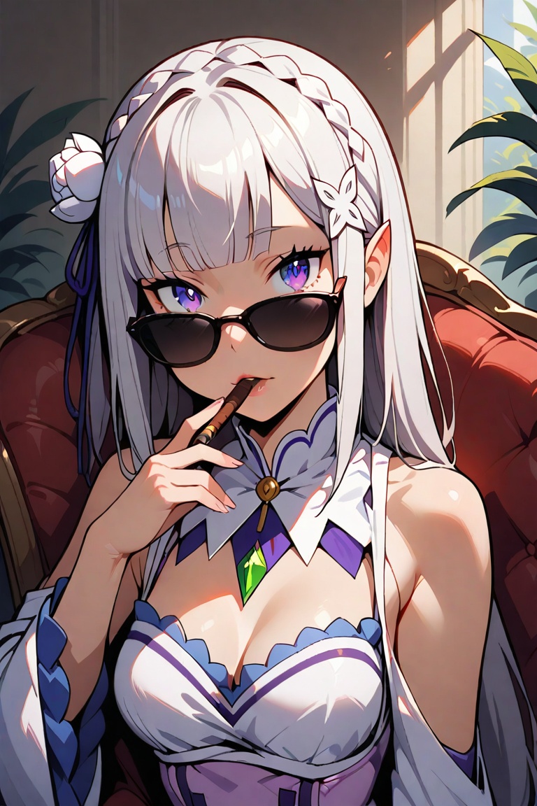 1girl,  solo,  emilia \(re:zero\) on Tensor.Art