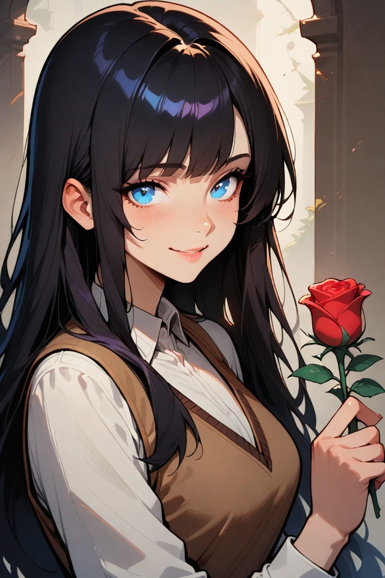 1girl,  solo,  dark hair on Tensor.Art