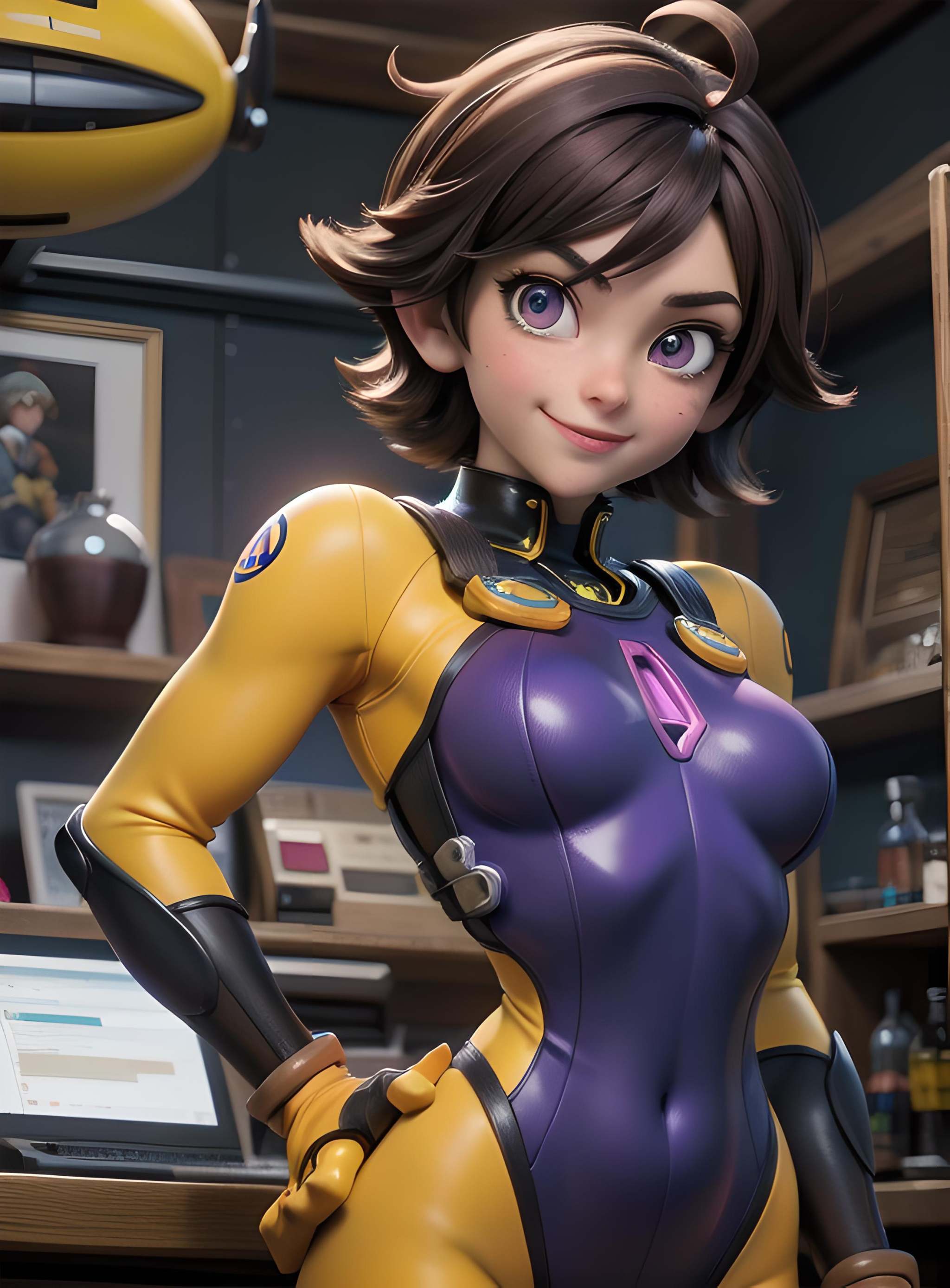 Mechanica,  brown hair ,  ahoge on Tensor.Art