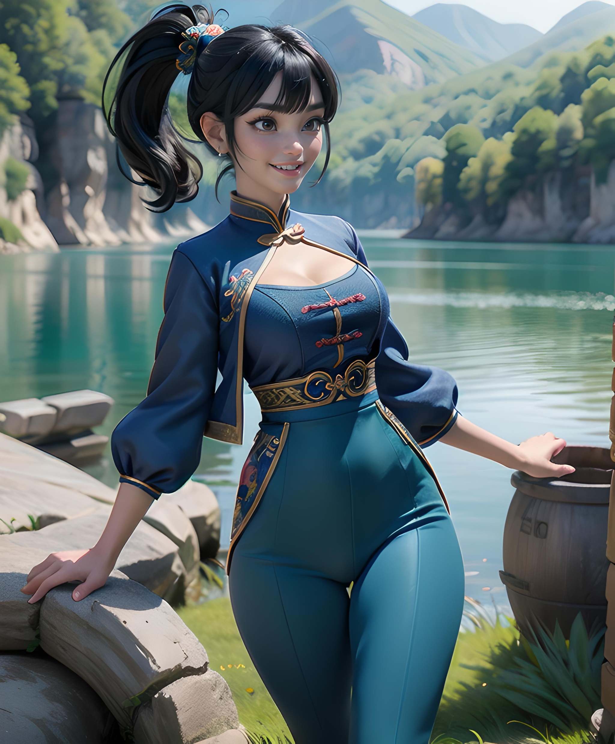 Ling,  black hair,  brown eyes on Tensor.Art