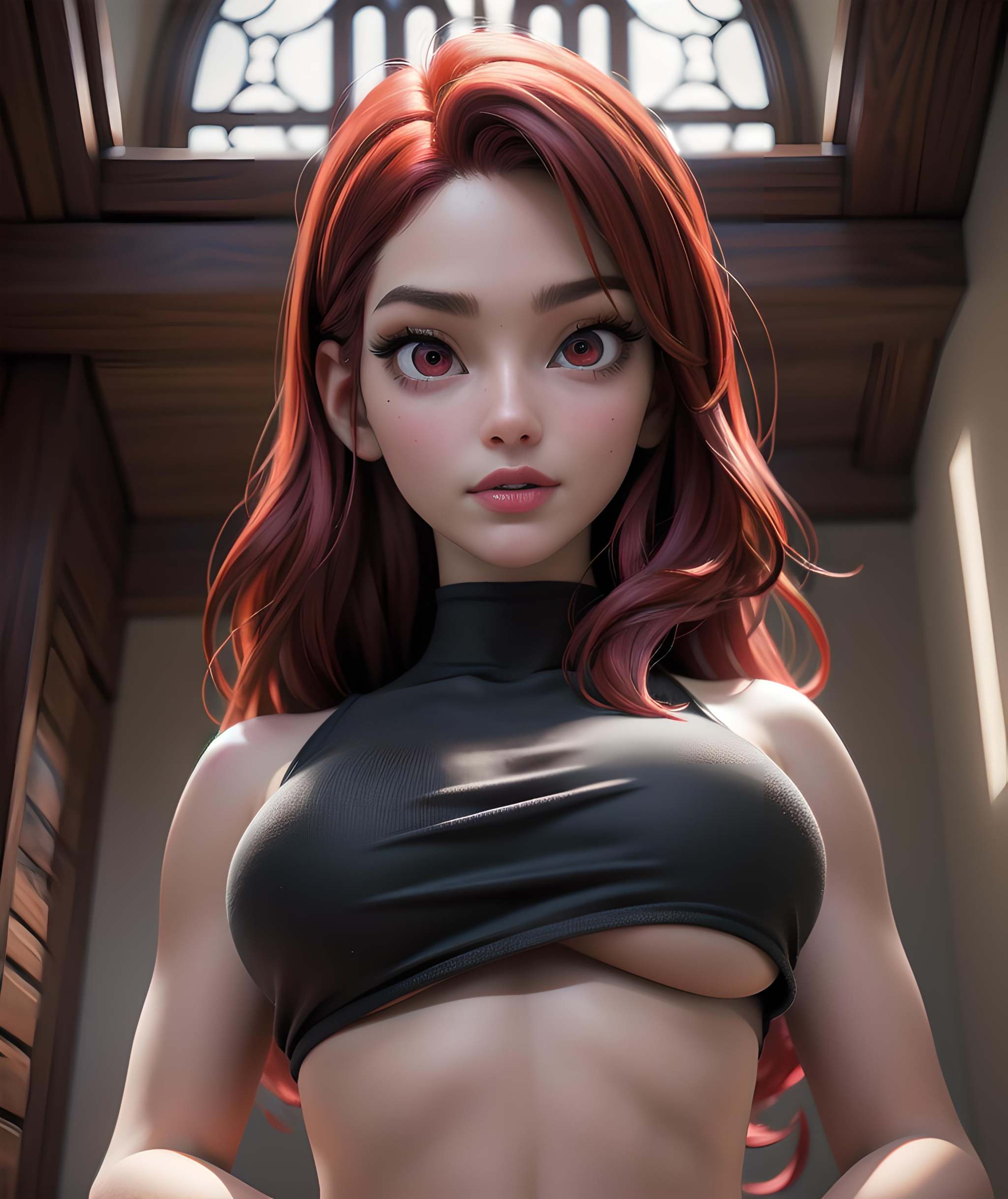 (nsfw),  red eyes,  eyelashes on Tensor.Art