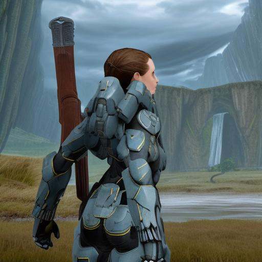 weapon,  from behind,  brown hair on Tensor.Art